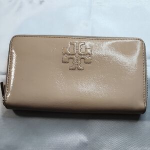 Tory Burch Beige Zip-Around Wallet